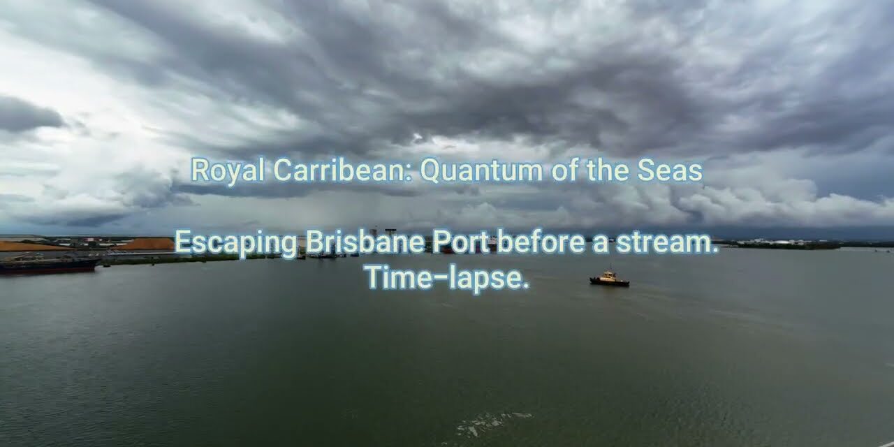 Deb & Matt Chat on YT: @RoyalCaribbean Quantum of The Seas Departing Brisbane during a storm.